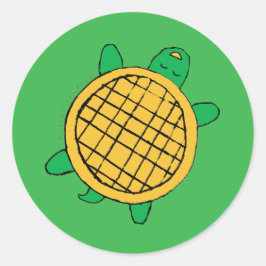 Redonda Pegatina de Waffle Turtles
