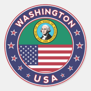 Redonda Pegatina de Washington, estuche de teléfono, bolso