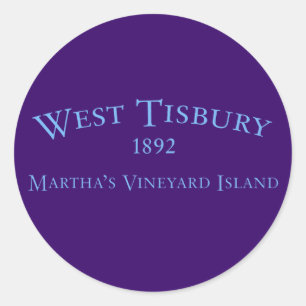 Redonda Pegatina de West Tisbury Incorporated 1892