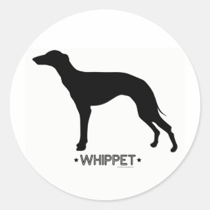 Redonda Pegatina de Whippet