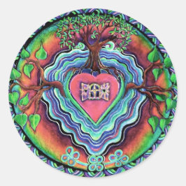 Redonda Pegatina de Window to the Heart Mandala
