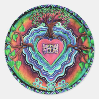 Redonda Pegatina de Window to the Heart Mandala