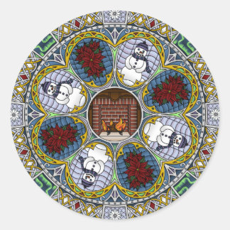 Redonda Pegatina de Winter Nouveau