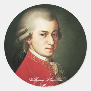 Redonda Pegatina de Wolfgang Amadeus Mozart