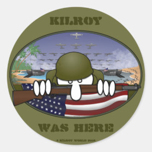 Redonda Pegatina de WW2 Kilroy
