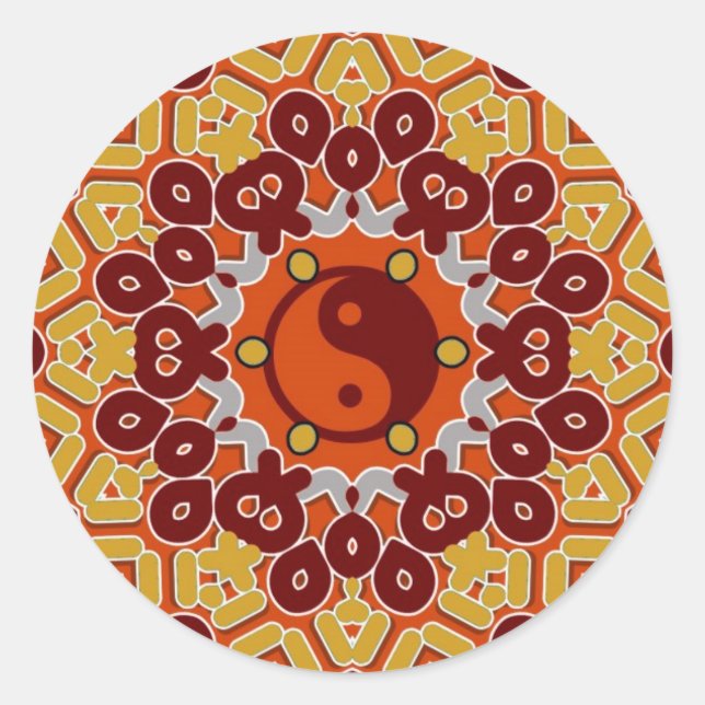 Redonda Pegatina de YingYang (Anverso)