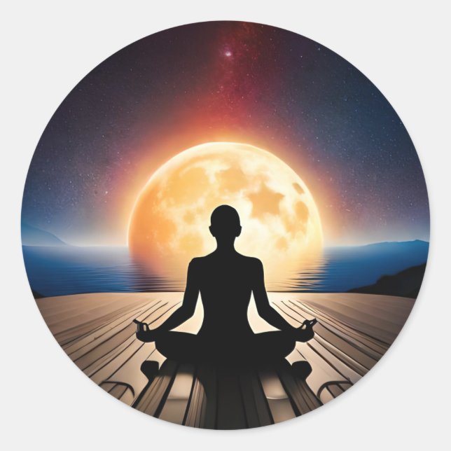 Redonda Pegatina de yoga (Anverso)