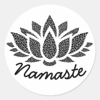 Redonda Pegatina de Yoga Lotus Namaste