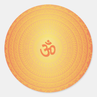 Redonda Pegatina de Yoga Om Budista Mandela