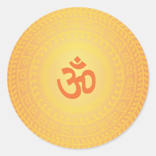 Redonda Pegatina de Yoga Om Budista Mandela