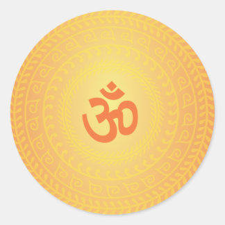 Redonda Pegatina de Yoga Om Budista Mandela