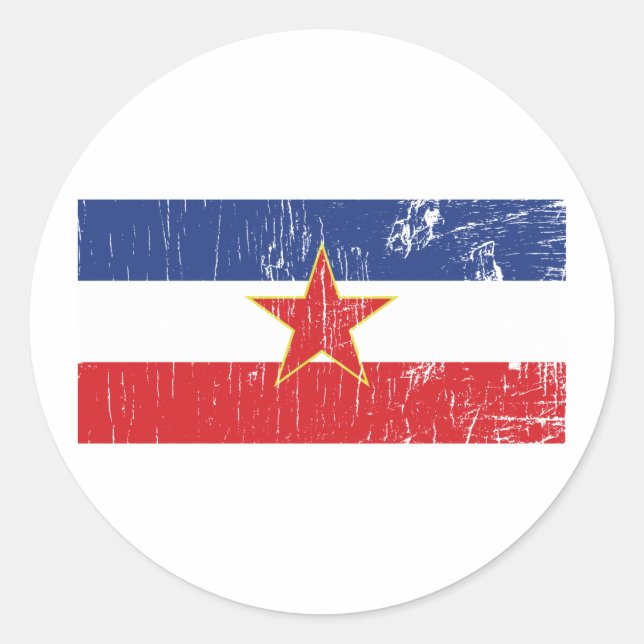 Redonda Pegatina de Yugoslavia (Anverso)