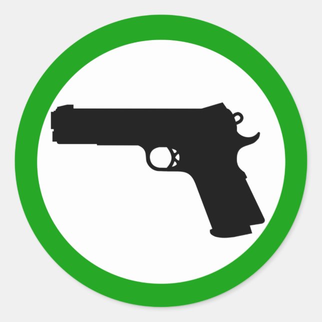 Redonda Pegatina de zona de autodefensa (Anverso)