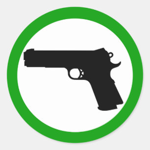 Redonda Pegatina de zona de autodefensa