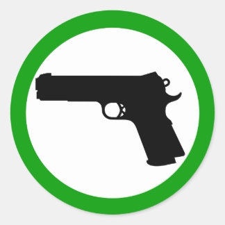 Redonda Pegatina de zona de autodefensa