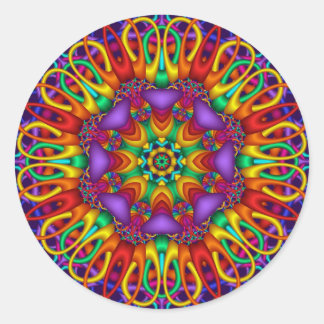 Redonda Pegatina decorativo de mandala con colores brillan