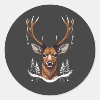 Redonda Pegatina Deer