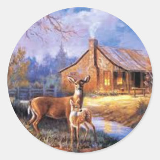 Redonda Pegatina Deer