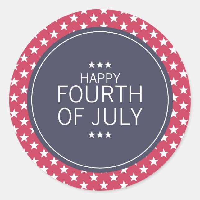 Redonda Pegatina del 4 de julio, Día de la Independencia (Anverso)