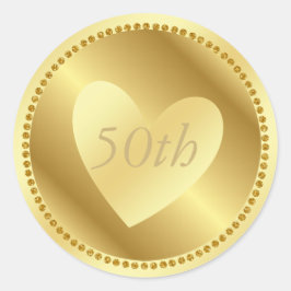 Redonda Pegatina del 50° Aniversario del Oro