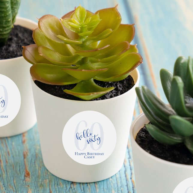 Redonda Pegatina del 60 cumpleaños de la Marina Azul moder (Subido por el creador)