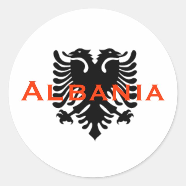 Redonda Pegatina del águila albanesa (Anverso)
