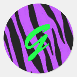 Redonda Pegatina del alfabeto de impresión animal