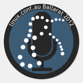 Redonda Pegatina del altavoz LCA2012 con texto