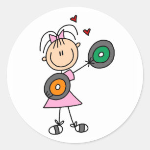 Redonda Pegatina del amante del disco de vinilo