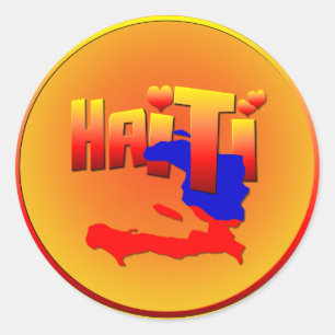 Redonda Pegatina del AMOR de HAITÍ