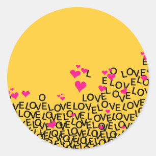 Redonda Pegatina del amor del el día de San Valentín