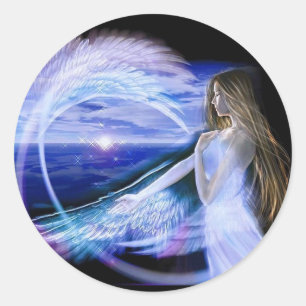 Redonda Pegatina del ángel