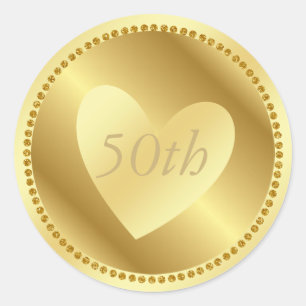 Redonda Pegatina del aniversario del oro 50.o