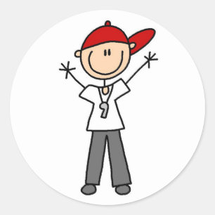 Redonda Pegatina del árbitro del fútbol