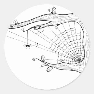 Redonda Pegatina del árbol de la araña