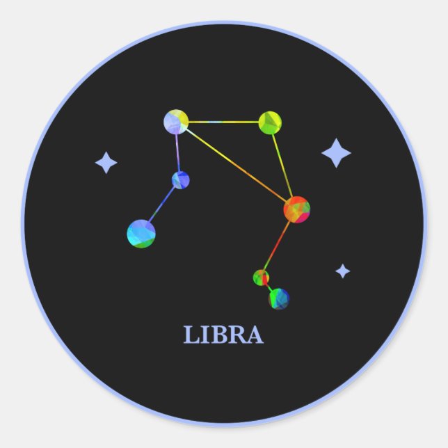 Redonda Pegatina del arcoiris de la lira zodiaca negra (Anverso)