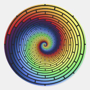 Redonda Pegatina del arcoiris ROY G BIV
