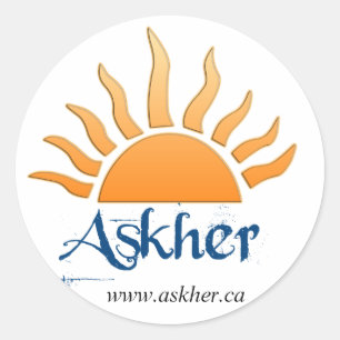 Redonda pegatina del askher