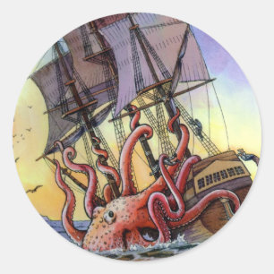 Redonda Pegatina del ataque de Kraken