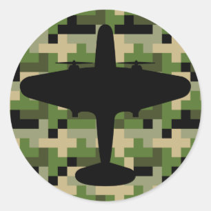 Redonda Pegatina del avión de la fuerza aérea de camuflaje