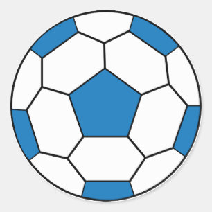 Redonda Pegatina del azul del balón de fútbol