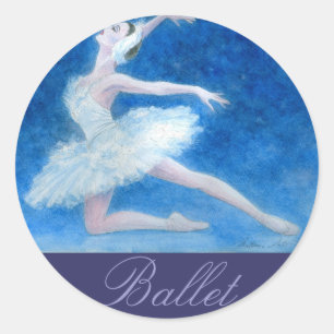 Redonda Pegatina del ballet del lago swan