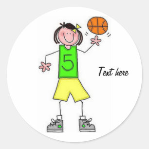 Redonda Pegatina del baloncesto de los chicas