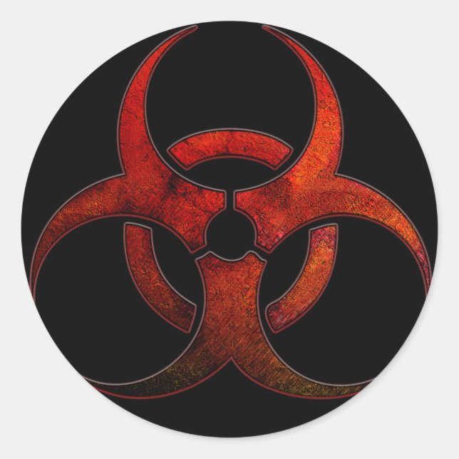 Redonda pegatina del Bio-peligro (Anverso)