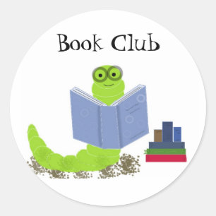 Redonda Pegatina del Bookworm Book Club