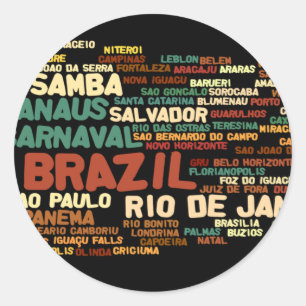 Redonda Pegatina del BRASIL