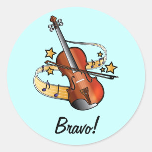 Redonda Pegatina del bravo para el estudiante del violín
