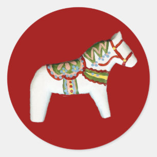 Redonda Pegatina del caballo blanco
