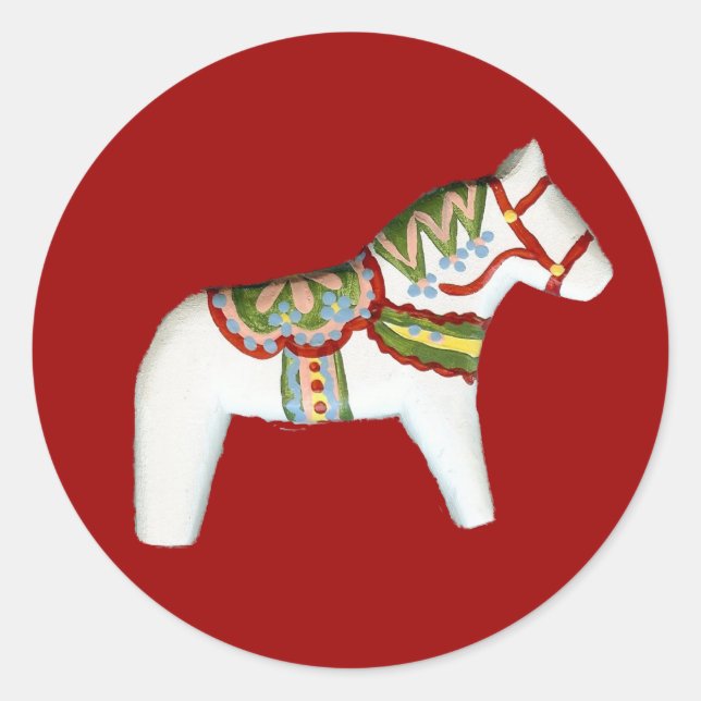 Redonda Pegatina del caballo blanco (Anverso)
