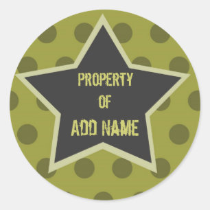 Redonda Pegatina del campamento "Propiedad" de Guay Boy